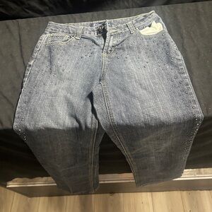 Women's Blue Jeans with Studded Detail-Baccini-size 4-#464